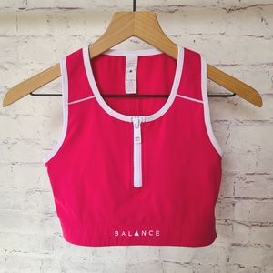 Balance Athletica Elements Hot Pink Zip Front Athletic Bra Small
